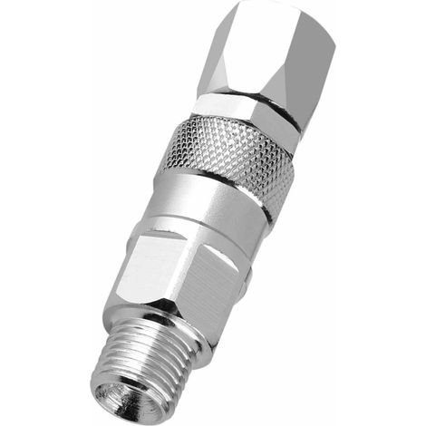 Adaptateur universel de pulvérisateur de peinture, Joint pivotant de 1/4 pouces, haute pression, connecteur de tuyau de pulvérisation sans air, argent, 2 pièces (1/5)