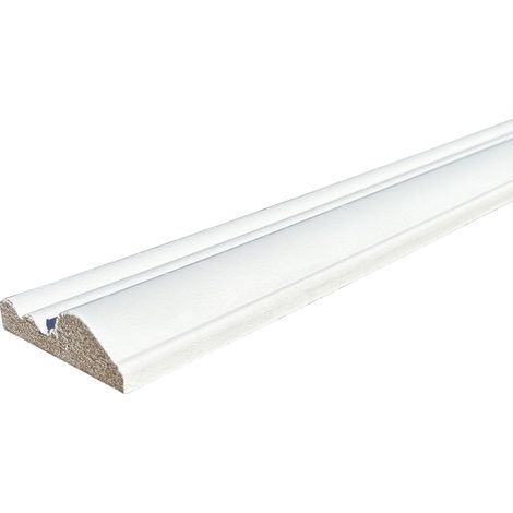 Lot de 10 Cimaises Classiques Prépeint Blanc MDF, L.2,44 m x l.5,8 cm x Ep.18 mm