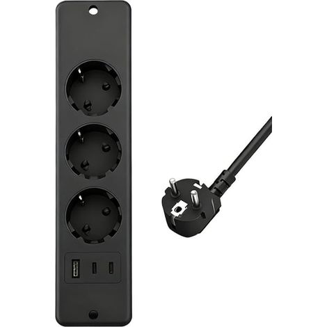 Multipresa nascosta con presa incassata e wireless multipresa USB multifunzione per mobili da ufficio standard europeo nera. (1/5)