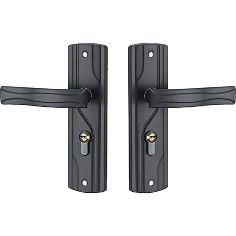 Serrure de poignée de porte universelle, bouton de porte d'entrée à roulement silencieux en acier au manganèse, ensemble de serrures à levier de porte avec clés pour la maison (1/5)