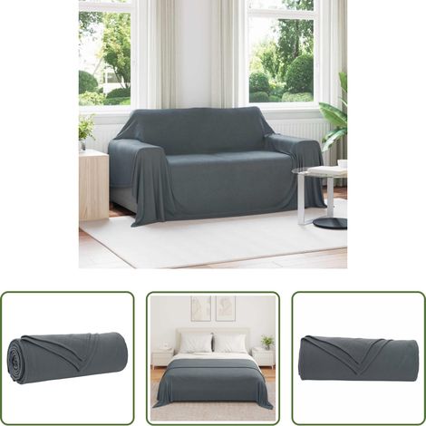 Couverture - Jeté Gris foncé 280 x 210 cm Toison (1/5)