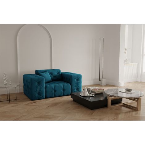 Sessel Designersessel CHANTAL in Stoff Opera Velvet Ozeanblau (1/5)