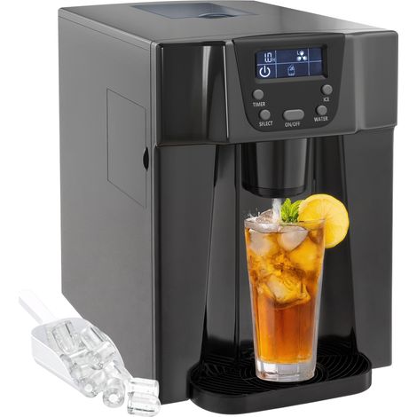 Machine à glaçons - HOMCOM - distributeur d'eau - 12kg en 24h, 9 glaçons en 6-10 minutes - plastique - 25,2x38,9x36,3cm - noir