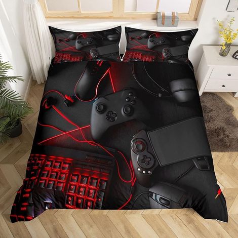 Housse De Couette De Jeu L Gamepad Parure De Lit Console De Jeu Housse De Couette De Style Science-Fiction Moderne pour Ados Garçons Filles Joueur Contrôleur De Jeu Vidéo Ensemble De Couette - 240x260 (1/5)