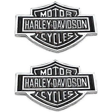 Lot de 2 emblèmes 3D Harley Davidson pour réservoir de moto, garde-boue arrière, coffre latéral de voiture, badges métalliques (1/4)