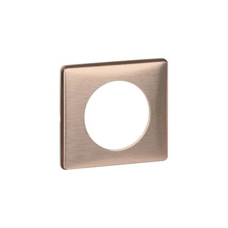 Legrand – Plaque de finition Céliane métal 1 poste – Finition anodisée cuivre – Pour support Batibox – Usage intérieur uniquement (1/2)