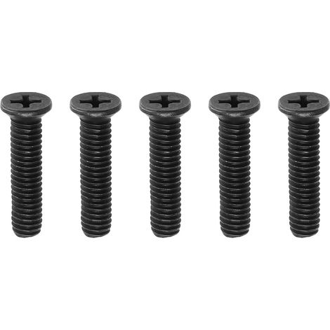 Lot de 5 Vis M5x25mm Filetage Gauche - Acier Carbone Noir - Adaptateur Mandrin Perceuse UNF - Fixation Robuste Bois Plastique
