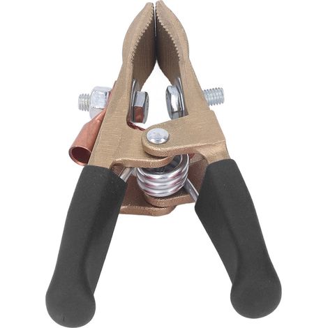 Pince de masse de soudage en laiton 500 A anti-oxydation, noire, pour la fabrication de groupes motopropulseurs. (1/5)