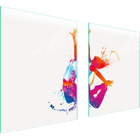 Plaque de protection en verre pour poêle 85x52 blanche (1/5)