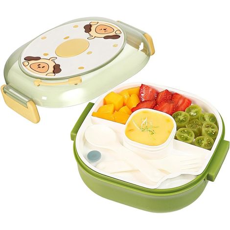 Boîte alimentaire à 2 compartiments avec couvercle étanche (1/5)
