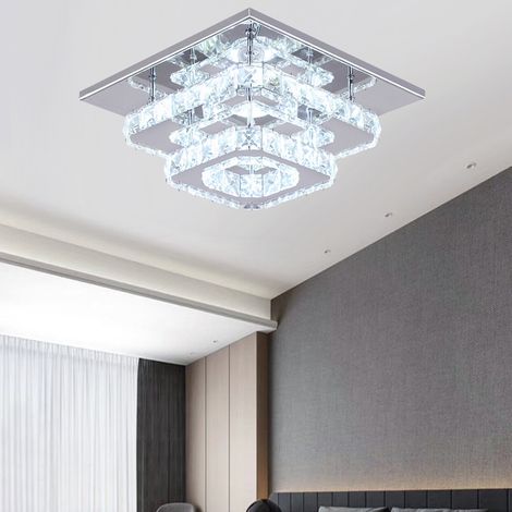 36W LED Ceiling Light Crystal Chandelier Pendant Lamp, Dimmable with Remote