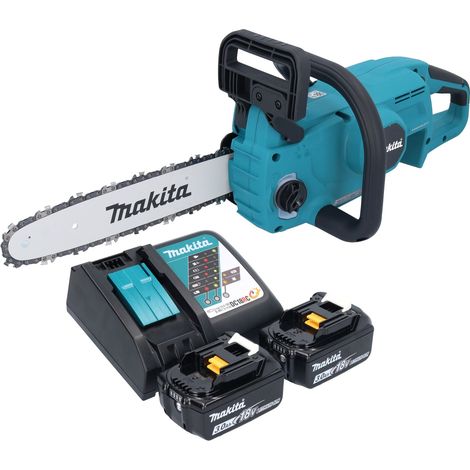 Makita DUC 307 RF2X3 Tronçonneuse à chaîne sans fil 18 V 30 cm Brushless + 2x batterie 3,0 Ah + chargeur