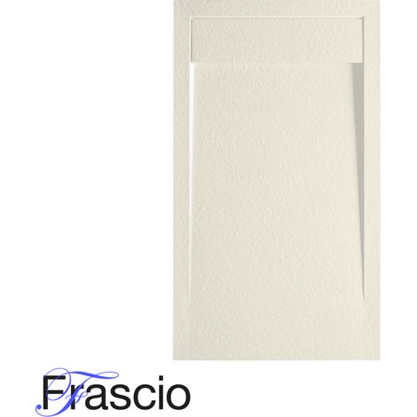 Receveur de douche 70X100 cm avec grille latérale en marbre Vulcano Line beige en résine synthétique et poudre de marbre avec bonde offerte – FRASCIO (1/5)