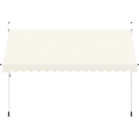 Auvent Marquise manuel rétractable, Store Banne pour Jardin Balcon Terrasse, 400 cm Crème OIB8906E