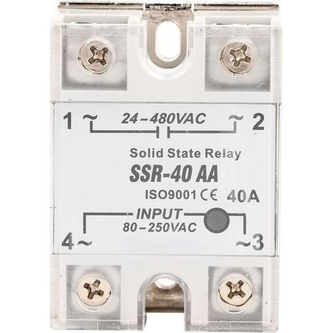 Module of relay to semi-conductors Ssr 40AA 40HAS, input AC-AC, output 90-250V AC, 24-480V AC (1/5)