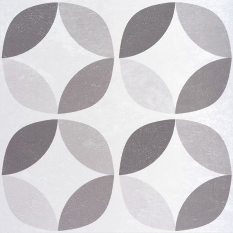 Selbstklebende Wandfliesen im geometrischen Stil Grau 30,5x30,5 cm, Packung mit 6 - Access Deco