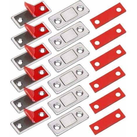 Furniture Catch Magnetic Door Magnet 6 Pieces Ultra Thin Stainless Steel Magnetic Latches for Sliding Door of Cupboard, Kitchen, Wardrobe, Drawer and Furniture, etc (1/5)