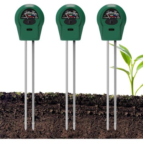 Tester del terreno 3 in 1, tester di umidità 3 in 1, misuratore di pH del terreno da 3 pezzi, misuratore di umidità del terreno, tester di umidità delle piante per casa, prato, piante, fattoria, di DE (1/5)
