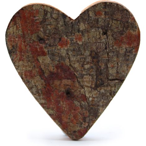 Lettre d'écorce rustique - "Forme de coeur" - 7 cm- Vendu par 1