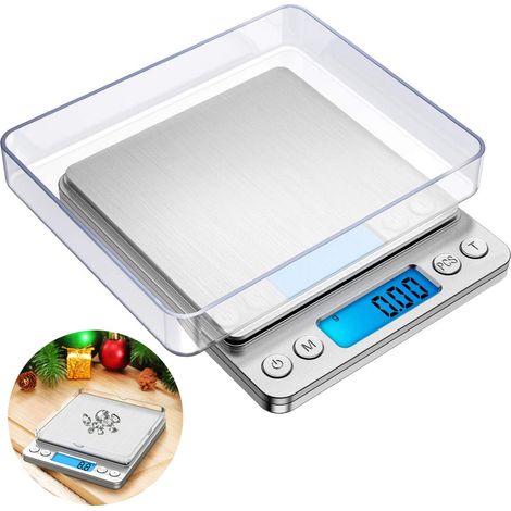 Balance de cuisine numérique, petite balance de précision 500 g / 0,01 g pour bijoux, balance alimentaire numérique avec affichage en grammes et onces, balance numérique en grammes avec écran LCD et f