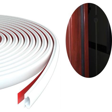 Burlete de sellado para puertas tipo D, burlete autoadhesivo de goma para ventanas, 6 m (1/5)