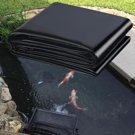 Hochwertige, schwarze, wasserdichte Teichfolie für Teiche der Größen 4x6, 5x8, 6x10, 8x12 und 10x15 cm. Ideal (1/5)