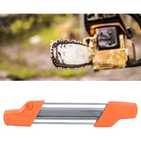 Affûteur de chaîne 2 en 1 portable 5.2mm pour STIHL 5605 750 4303, lime pour chaînes 3/8" P et 0.325, orange.