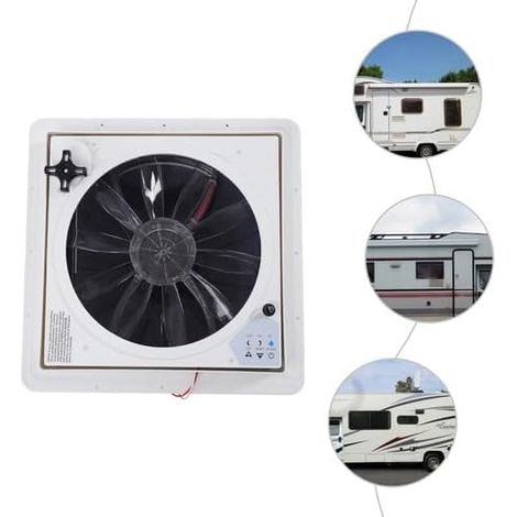 Wohnmobil-Dachventilator, RV Dachventilator, Wohnmobildach Abluftventilator mit Fernbedienung, Regensensor, Sprachsteuerung Weiß 1200RPM 12V (1/5)
