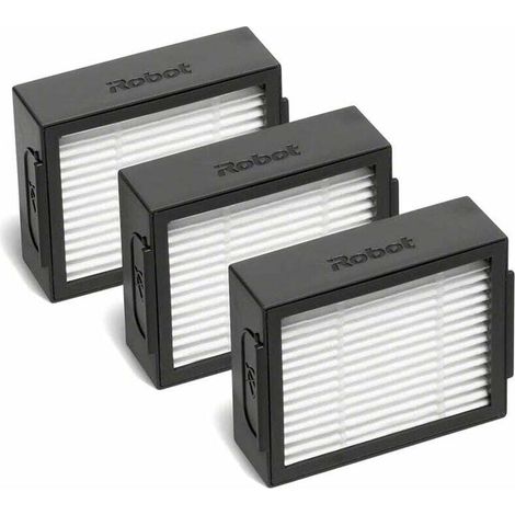 Lot de 3 filtres pour aspirateur robot Roomba séries i et e, en noir et blanc