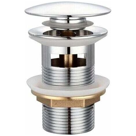 Vidage universel avec trop-plein pour lavabos & meubles sous-vasques Robinet de vidage escamotable Robinet Click Clack Robinet de vidage en cuivre chrom, bouchon de lavaboargent, une pice (1/5)