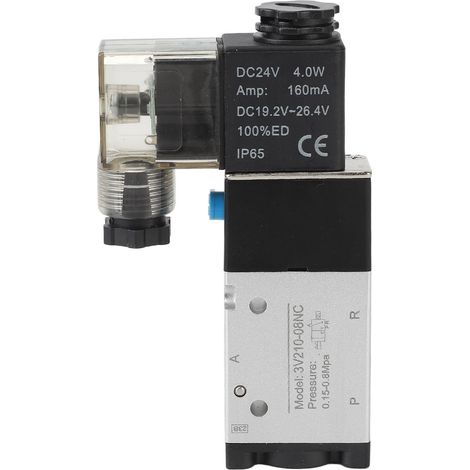 Électrovanne pneumatique à action directe en alliage d'aluminium, réponse rapide, 1/8 pouce NPT, 24V DC (1/5)