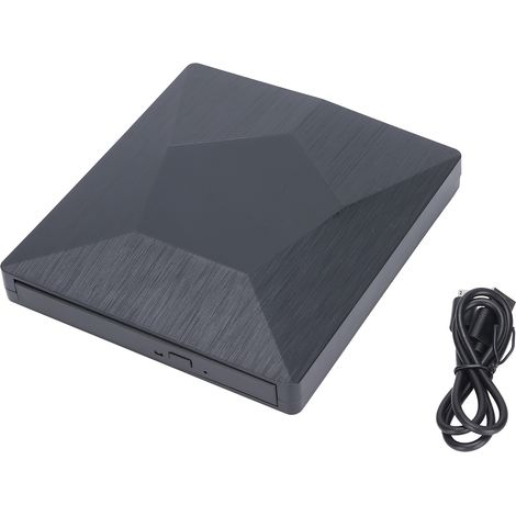 Lecteur DVD externe USB 3.0 Type C double interface DVD/CD pour ordinateur de bureau/portable (noir) (1/5)