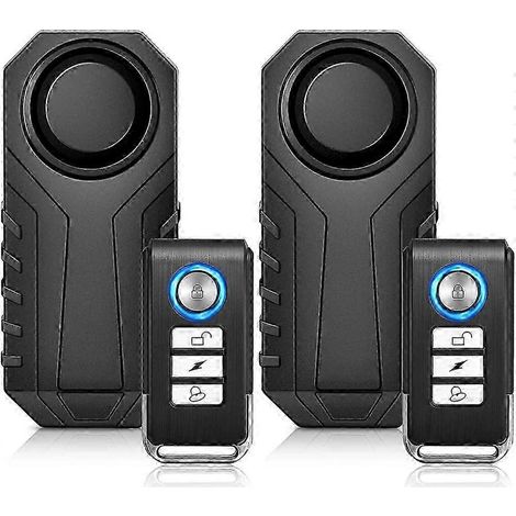Sistemas de alarma antirrobo para bicicletas compatibles (paquete de dos), alarma inalámbrica antirrobo para bicicletas y motocicletas con volumen ultra alto de 113 dB. (1/5)