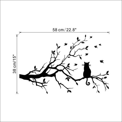 Wandtattoo für Schlafzimmer und Wohnzimmer: Schöner Baum-Hintergrundaufkleber, moderne Wohndekoration (1/5)
