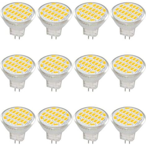 MR11 GU4 Ampoule LED lumière lumières, 400 lumens, Blanc chaud 3000K(lot de 12) (1/5)