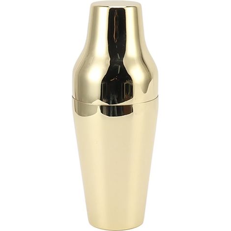 Luxuriöser, zweiteiliger Cocktailshaker aus Edelstahl in Goldoptik, Martini-Stil, für die Hausbar, Camping und Picknicks (1/5)