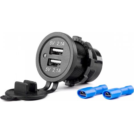 Caricabatterie impermeabile con 2 prese USB 12V 24V (1/5)