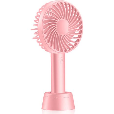 Ventilador de Mano Portátil Recargable USB, 3 Velocidades, Batería 1200mAh, Base Desmontable – Ideal para Oficina y Viajes (1/5)