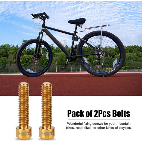 RISK Packung mit 2 M6 x 25 mm Titanlegierungsschrauben für Mountainbike-Scheibenbremssättel (Gold) (1/5)