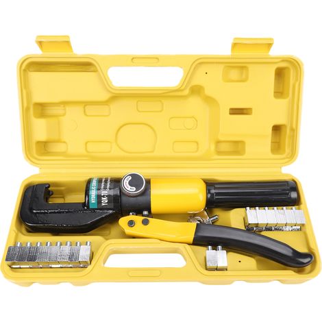 Kit sertir câble batterie 12 à 2/0 AWG 6 tonnes – Poignée ergonomique antidérapante hydraulique avec 9 paires matrices, électricité (1/5)
