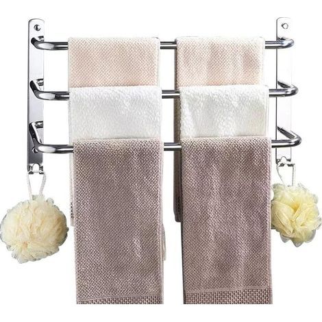 Porte Serviette Chromé étagère Serviette Porte-Serviettes en Acier Inoxydable étagère Serviette Salle de Bain Porte Serviettes Mural Environ 40CM (1/5)