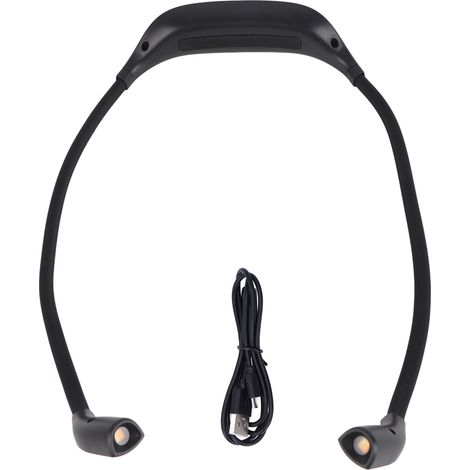 Lampada LED portatile ricaricabile tramite USB, da appendere al collo, ideale per leggere e per attività di riparazione, colore nero. (1/5)