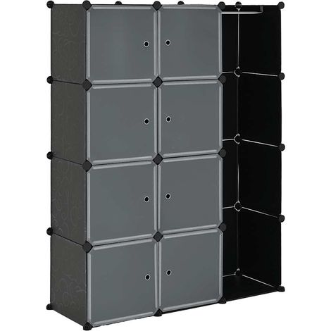 Maison Exclusive - Armadio Modulare con 9 Scomparti 109x36,5x143 cm Nero e Bianco (1/5)
