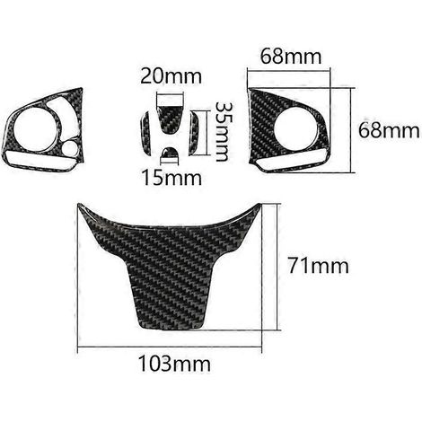 4 pièces de garniture adhésive intérieure de volant en fibre de carbone pour BMW 10e génération (2016-2019) - FFY (1/4)