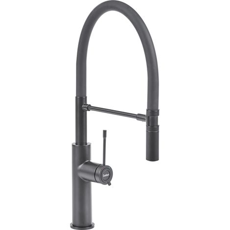 Grifo de cocina giratorio y extraíble aireador con resorte 2 modos de rociado grifo mezclador de acero inoxidable negro Arkhata