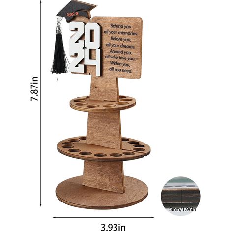 Mehrstöckige Spardose aus Holz mit 25 Fächern, Abschlussgeschenk, Geldtorte für Abschlussfeiern