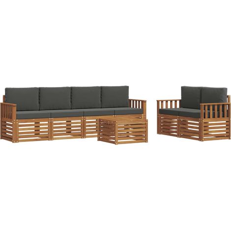 Set di divani da esterno 7 pz Naturale e Antracite vidaXL (1/5)