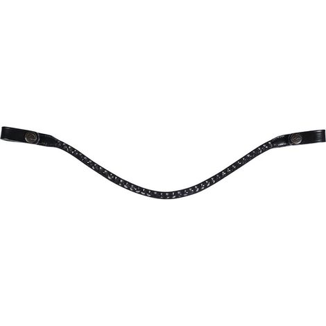 cob, nero: Frontalino a U in pelle modello Ella con fine pietre decorative (1/2)