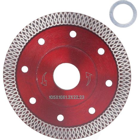 Lame de scie diamantée pour la découpe de carreaux de porcelaine, de céramique, de granit, de marbre et de briques, pour le meulage et le polissage, 10 cm, rouge