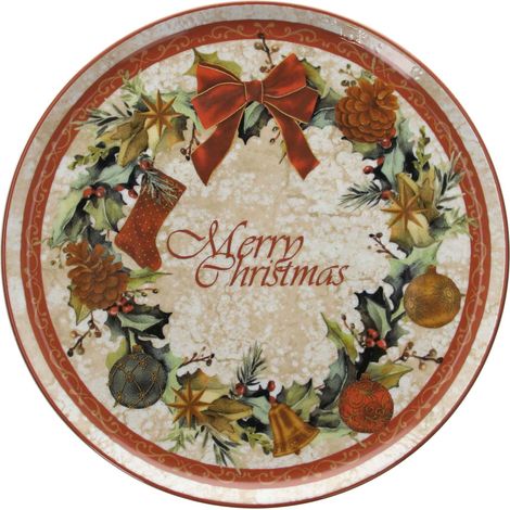 Tognana Piatto Panettone Cinzia Christmas Postcard Natale 31 Cm Porcellana Multicolor